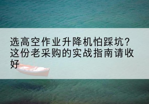 湖州高空作业升降机厂家推荐-选高空作业升降机怕踩坑？这份老采购的实战指南请收好